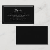 黒伝統的エレガントな結婚式 エンクロージャーカード (正面/裏面)