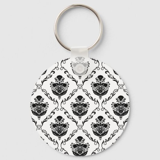 黒伝統的ダマスク キーホルダー (正面)