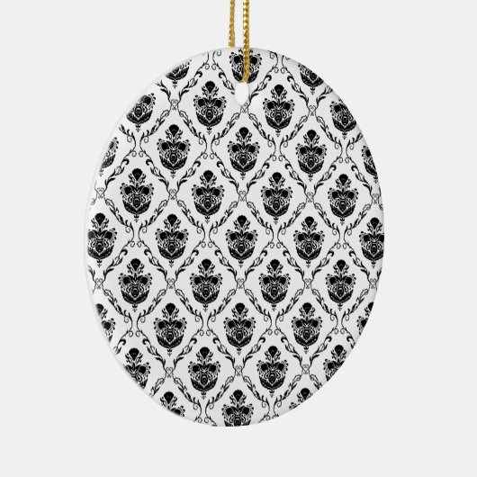 黒伝統的ダマスク セラミックオーナメント (右)