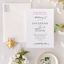 黒伝統的フォーマル白結婚の 招待状