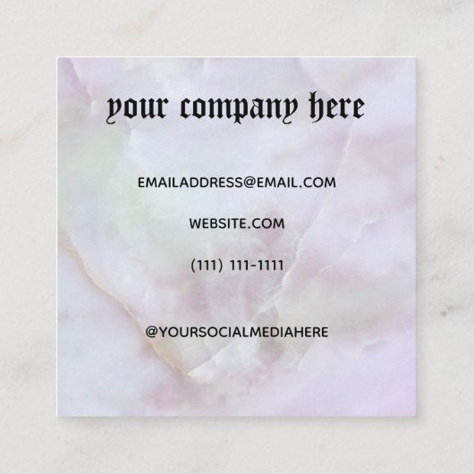 黒伝統的文字 スクエア名刺 (裏面)