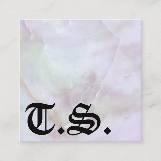 黒伝統的文字 スクエア名刺 (正面)