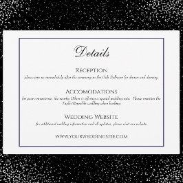 黒伝統的白の結婚詳細 エンクロージャーカード