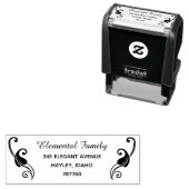 黒伝統的白を渦巻く差出人住所 セルフインキングスタンプ (インサイチュ)