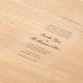 黒伝統的白エレガフォーマルントウェディング アクリル招待状 (レイダウン)