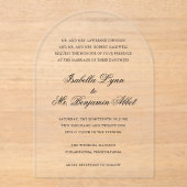 黒伝統的白エレガフォーマルントウェディング アクリル招待状 (正面)