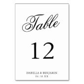 黒伝統的白エレガフォーマルントウェディング テーブルナンバー (裏面)