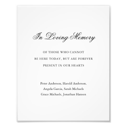 黒伝統的白エレガフォーマルントウェディング フォトプリント (正面)