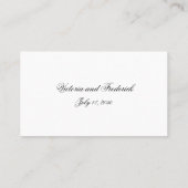 黒伝統的白エレガフォーマルントウェディング プレイスカード (裏面)