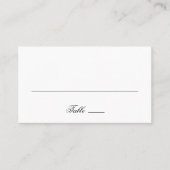 黒伝統的白エレガフォーマルントウェディング プレイスカード (正面)