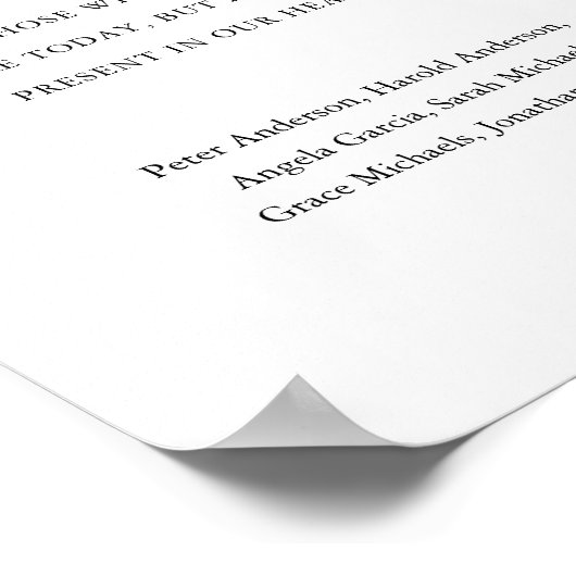 黒伝統的白エレガフォーマルントウェディング ポスター (角)