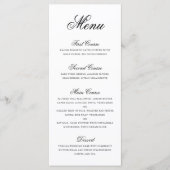 黒伝統的白エレガフォーマルントウェディング メニュー (正面)