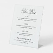 黒伝統的白エレガフォーマルントウェディング 台座サイン (正面)