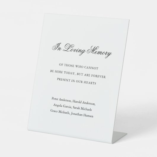 黒伝統的白エレガフォーマルントウェディング 台座サイン (正面)