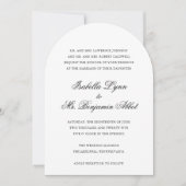 黒伝統的白エレガフォーマルントウェディング 招待状 (正面)