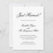 黒伝統的白エレガフォーマルントウェディング 案内状 (正面)