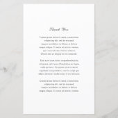 黒伝統的白タイムレス結婚のメニュー (裏面)