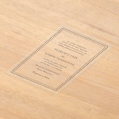 黒伝統的白タイムレス結婚ズ アクリル招待状 (レイダウン)