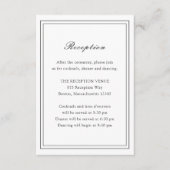 黒伝統的白タイムレス結婚ズ エンクロージャーカード (正面)