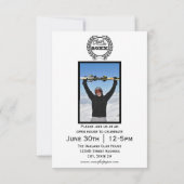 黒伝統的白–3x5卒業招待状 招待状 (裏面)