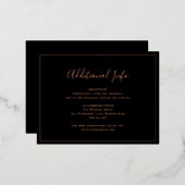 黒伝統的箔結婚エンクロージャカード 箔招待状ポストカード (正面/裏面)