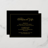 黒伝統的箔結婚エンクロージャカード 箔招待状ポストカード (正面/裏面)