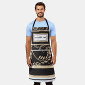 黒伝統的/ターペシャボス小モダン麦 エプロン (着用した状態)