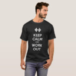 黒保い落ち着きやる気を起こさせるとTシャツ Tシャツ<br><div class="desc">白黒モチベーションのシャツはタイポグラフィを特徴モダンとする。働くのが大好きな人に最適な贈り物。静保かに働け!その他の色も利用可能。</div>