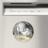 黒保フローラペイズリー誕生発表写真 マグネット (インサイチュ (食洗機))