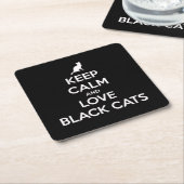 黒保猫を愛する スクエアペーパーコースター (アングル)