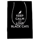 黒保猫を愛する ミディアムペーパーバッグ (正面)
