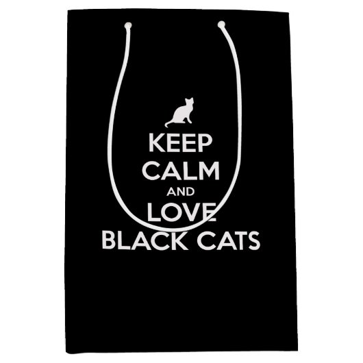黒保猫を愛する ミディアムペーパーバッグ (正面)