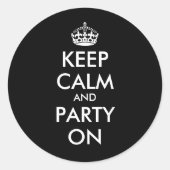 黒保結婚式の引き出物の穏やおもしろいパーティー ラウンドシール (正面)