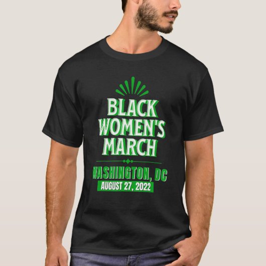 黒保護女子権利擁護Mar Tシャツ (正面)