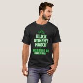 黒保護女子権利擁護Mar Tシャツ (正面フル)
