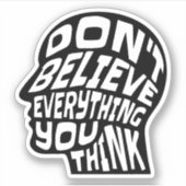 黒信じと白のすべて考えを行わない シール (正面)