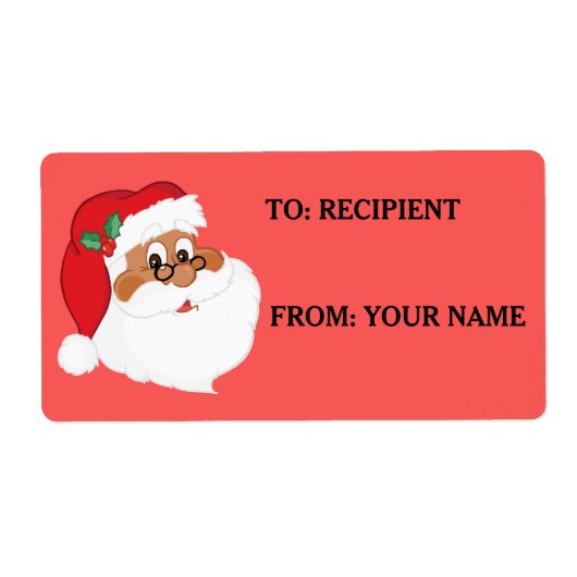 黒信じサンタクロース印刷ラベル ラベル (正面)