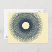 黒光りを放つ月 - アブストラクトアート ポストカード (正面/裏面)