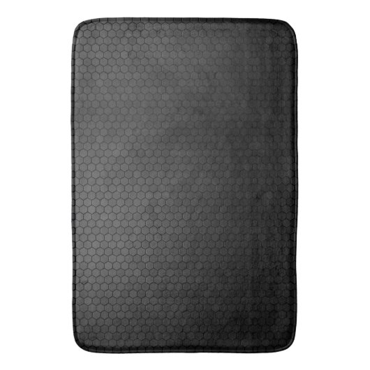 黒六角デザイン バスマット (正面縦)