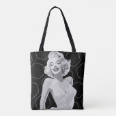 黒六角形50年代のモノクロブロンド トートバッグ (裏面)