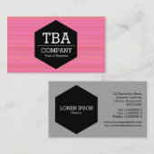 黒六角 – ピンク線 名刺 (正面/裏面)