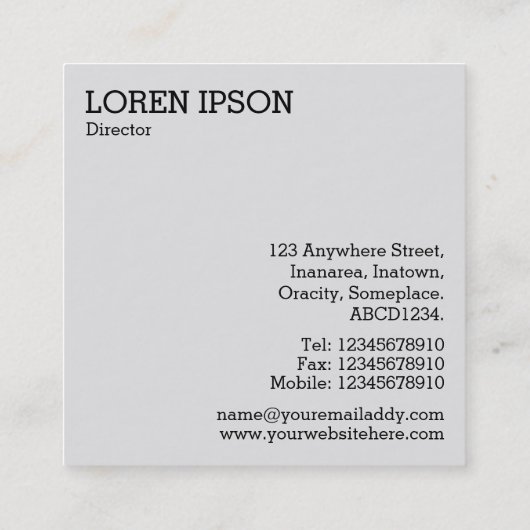 黒六角 – 太陽オン水 スクエア名刺 (裏面)