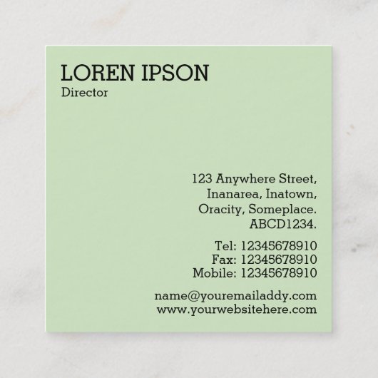 黒六角 – 抽象芸術120716(010) スクエア名刺 (裏面)