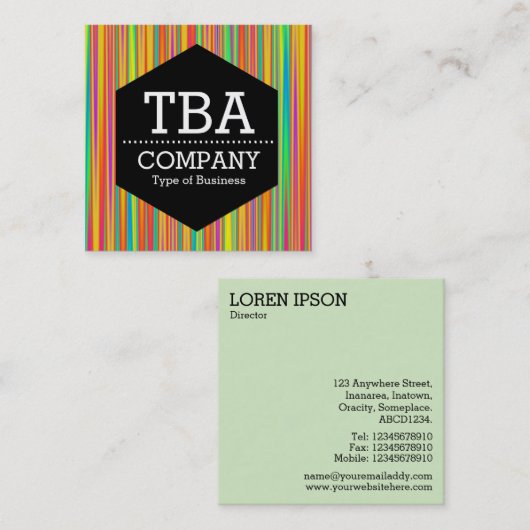 黒六角 – 抽象芸術120716(010) スクエア名刺 (正面/裏面)