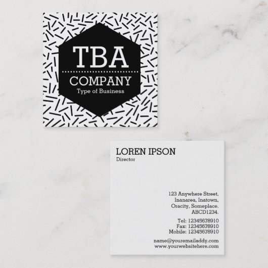 黒六角 – 抽象芸術300117 スクエア名刺 (正面/裏面)