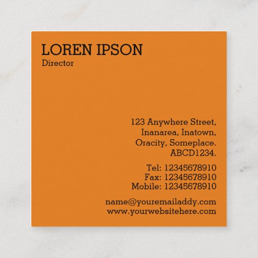 黒六角 – 色 スクエア名刺 (裏面)