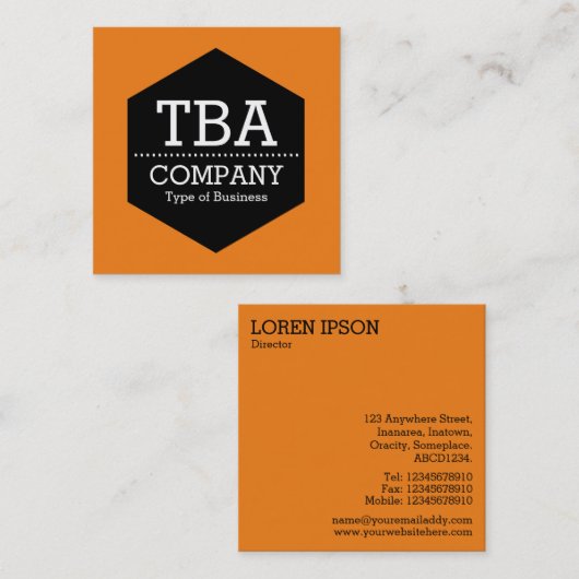 黒六角 – 色 スクエア名刺 (正面/裏面)