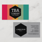 黒六角 – 色 名刺 (正面/裏面)