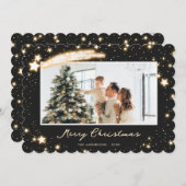 黒写真エレガントメリークリスマスカード シーズンカード (正面/裏面)