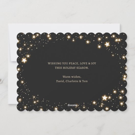 黒写真エレガントメリークリスマスカード シーズンカード (裏面)